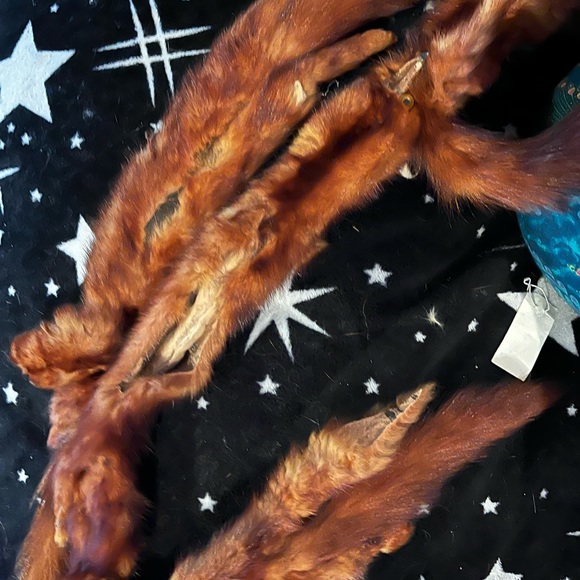 Red mink stole vintage - Picture 1 of 3